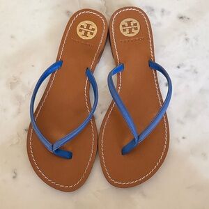 Tory Burch Azure and Caramel Sandals